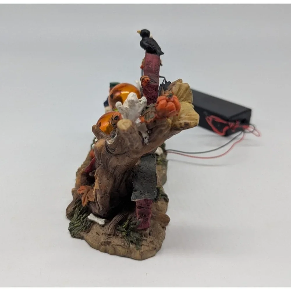 Vtg Spooky Hollow Ghost Town Lighted Gateway Porcelain Halloween Village Welcome